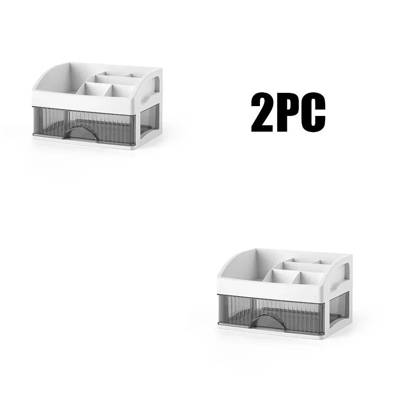 Drawer Style Storage Box Transparent Jewelry Skin Care Products Storage Box High-capacity Desktop Clutter Dustproof Organizer