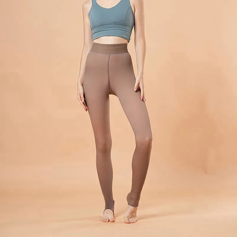 Women Thermal Stockings Sexy Winter Warm Translucent Pantyhose Fleece Thicken Seamless Elastic Tights Woman Velvet Thermo Pants