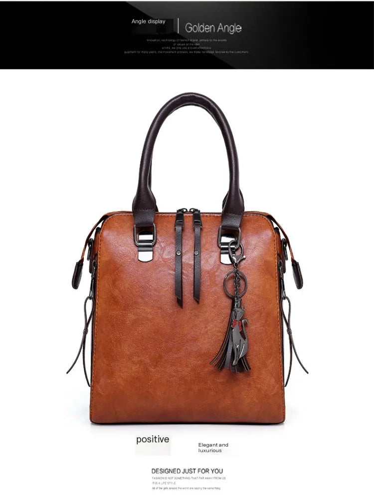 Pu Handbag New Large Capacity Mother And Child Bag Retro Trend Multi Piece Set Handbag