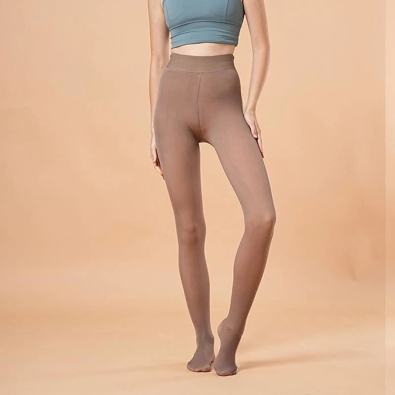Women Thermal Stockings Sexy Winter Warm Translucent Pantyhose Fleece Thicken Seamless Elastic Tights Woman Velvet Thermo Pants