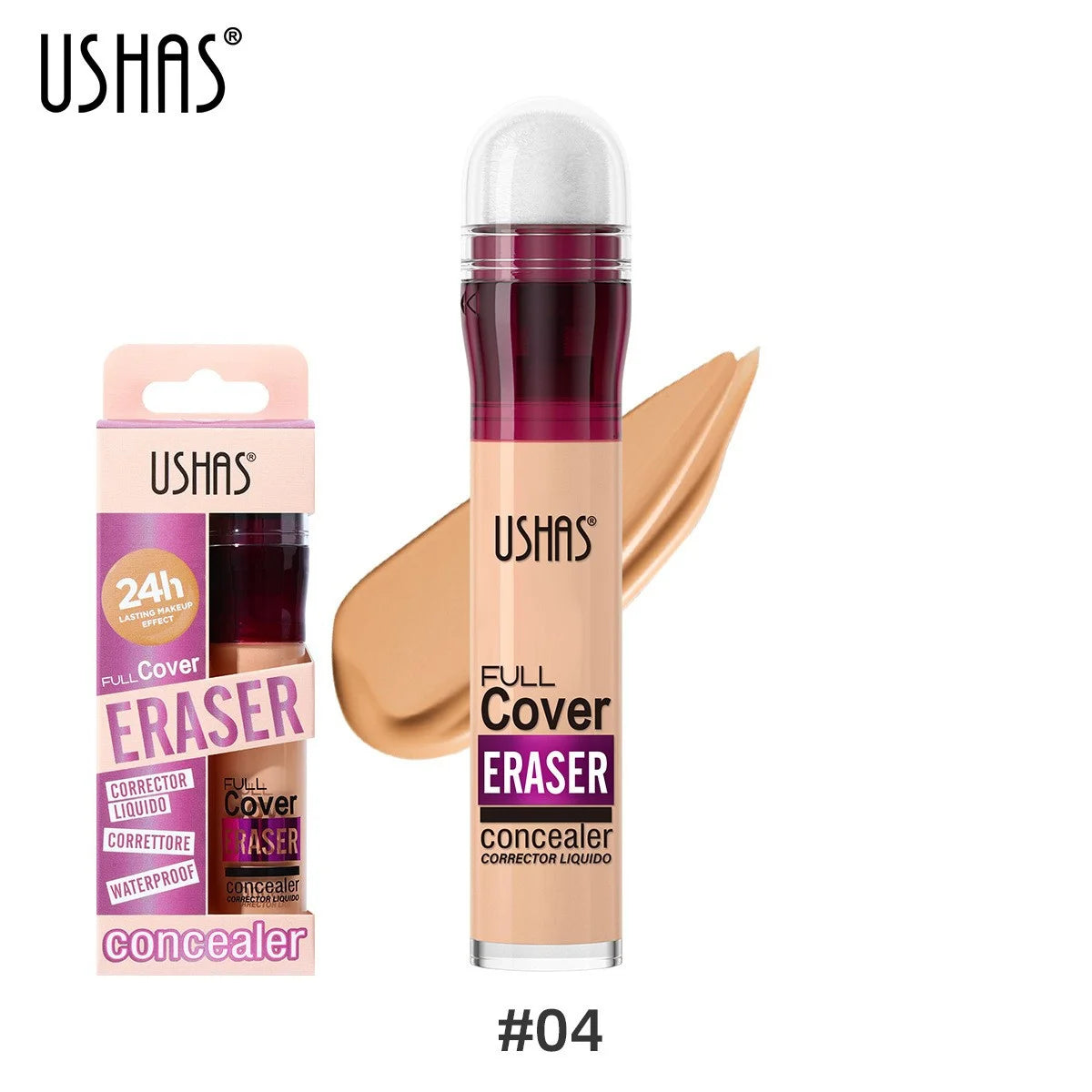 USHAS Sponge Head Cosmetics Black Circle Tear Marks Acne Mask foundation make-up Eraser Waterproof Skin concealer
