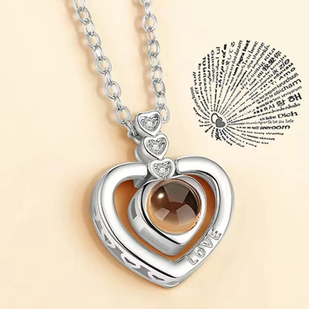 Couple Necklace, Symbol Of Love, Love Language, Text, Gift For The Other Half