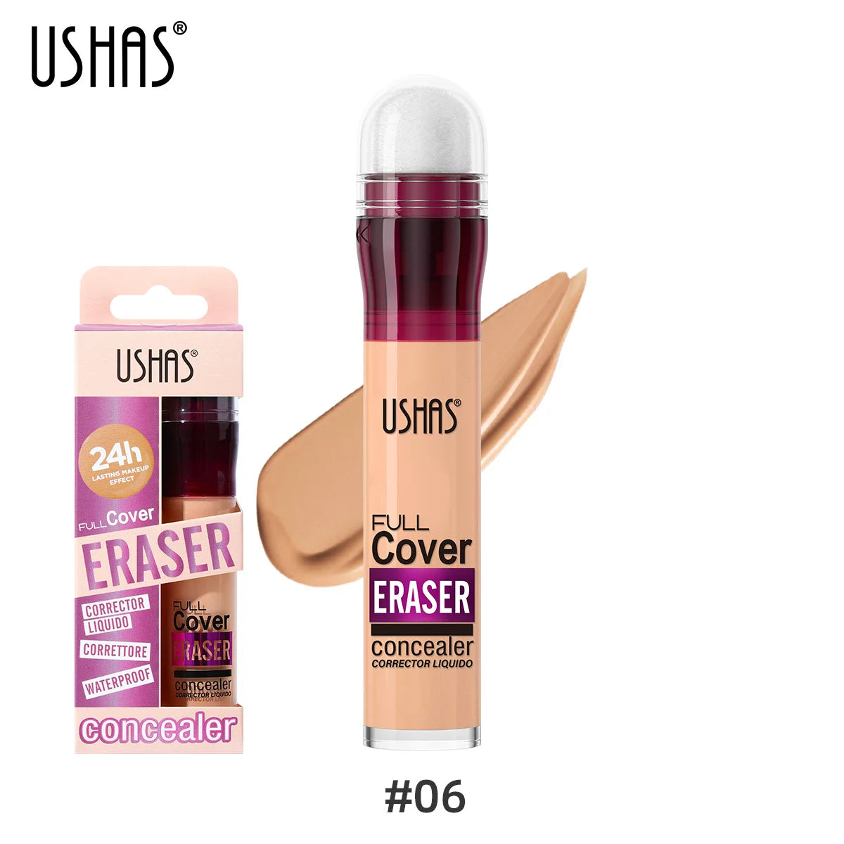 USHAS Sponge Head Cosmetics Black Circle Tear Marks Acne Mask foundation make-up Eraser Waterproof Skin concealer