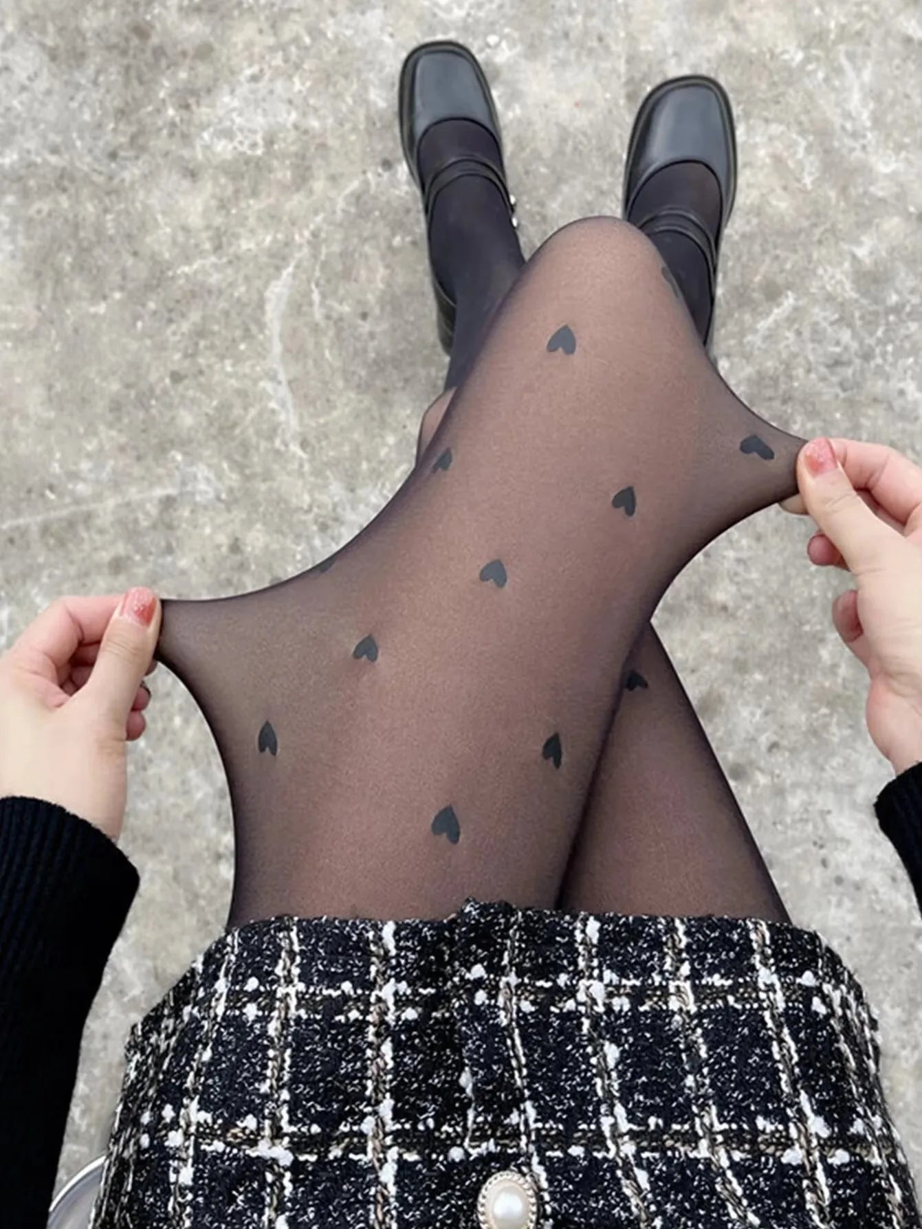 1pc Polka Dot Tights Women Pantyhose Skin Effect Thermal Stockings Woman Winter Fleece Leggings Insulated Sock Pants