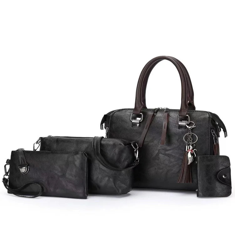 Pu Handbag New Large Capacity Mother And Child Bag Retro Trend Multi Piece Set Handbag