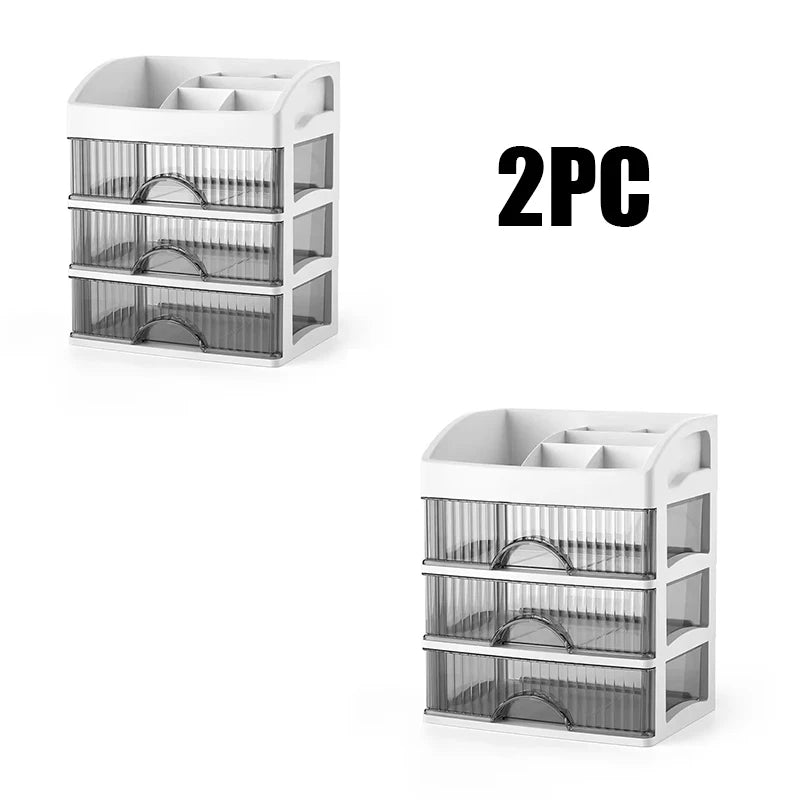 Drawer Style Storage Box Transparent Jewelry Skin Care Products Storage Box High-capacity Desktop Clutter Dustproof Organizer
