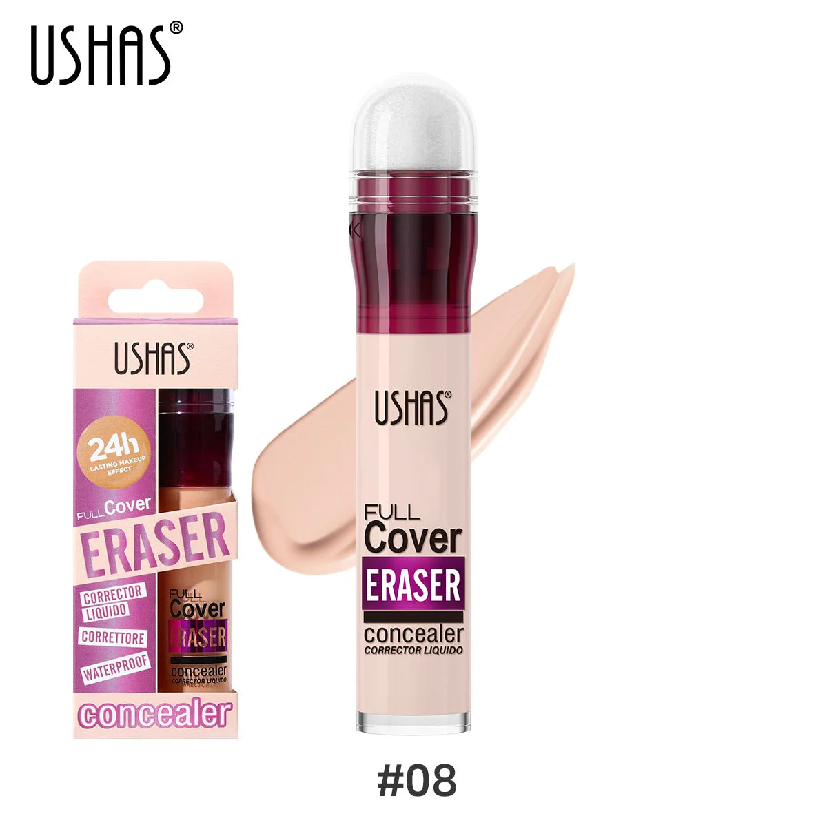USHAS Sponge Head Cosmetics Black Circle Tear Marks Acne Mask foundation make-up Eraser Waterproof Skin concealer