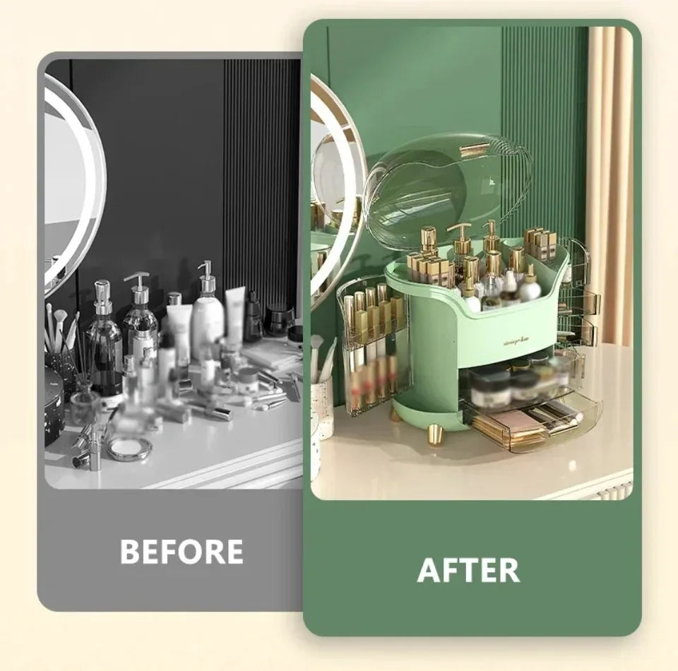 Desktop Makeup Organizer Transparent Jewelry Cosmetic Storage Box Dustproof Large Capacity Makeup Container Jewelry Lipstick Box