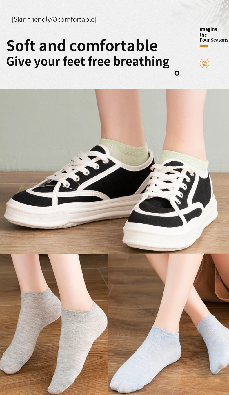 3/5/6/10/20 Pairs of Colored Cotton WOMEN/Men Short Socks, Solid Color Ankle Breathable Sports Socks, Summer Boat Socks