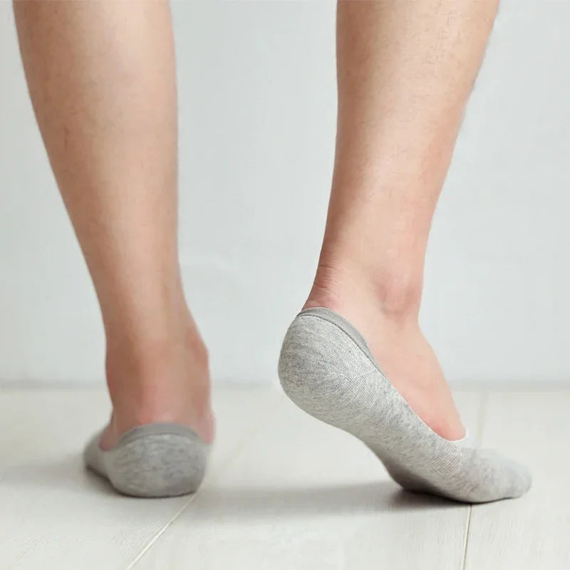 5Pairs Men Boat Cotton Socks Summer Autumn Non-slip Silicone Invisible Breathable Socks Male Ankle Sock Slippers Sports Socks
