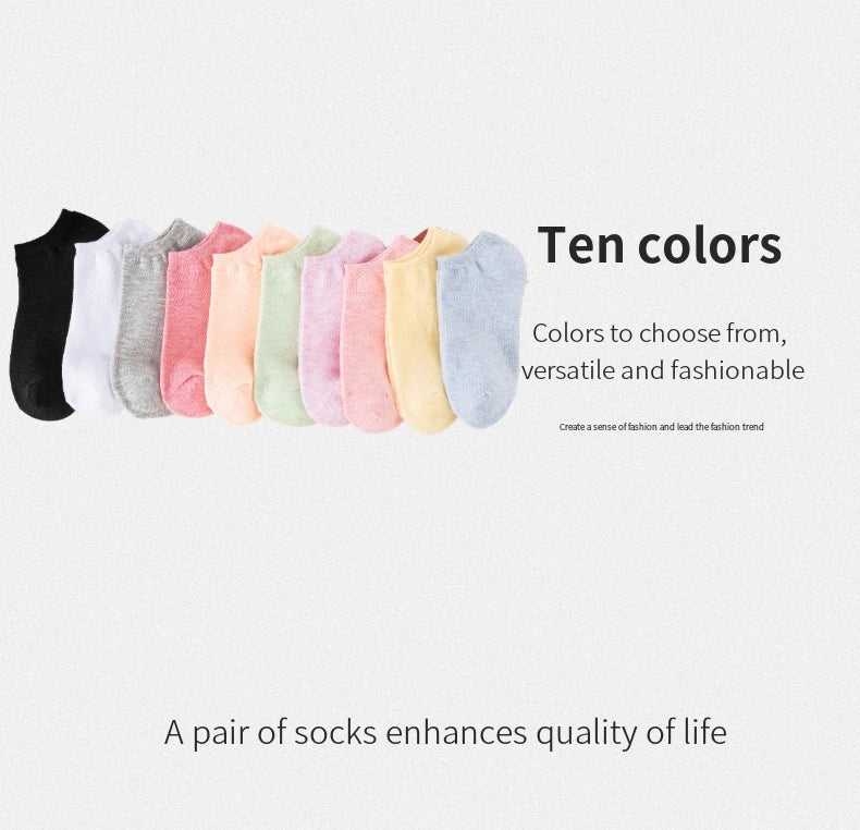 3/5/6/10/20 Pairs of Colored Cotton WOMEN/Men Short Socks, Solid Color Ankle Breathable Sports Socks, Summer Boat Socks