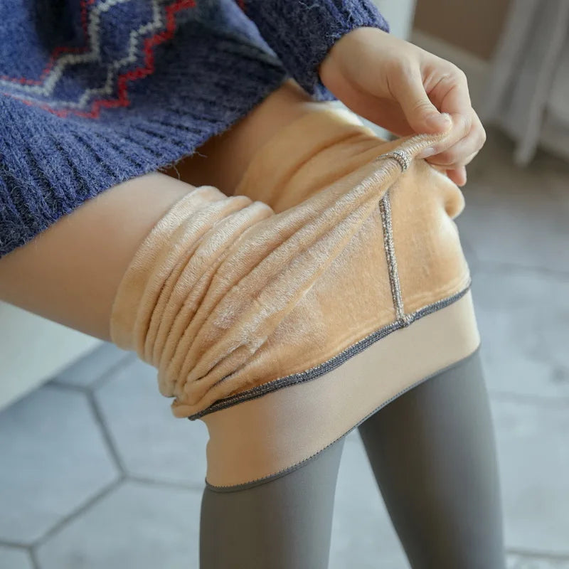 Women Thermal Stockings Sexy Winter Warm Translucent Pantyhose Fleece Thicken Seamless Elastic Tights Woman Velvet Thermo Pants
