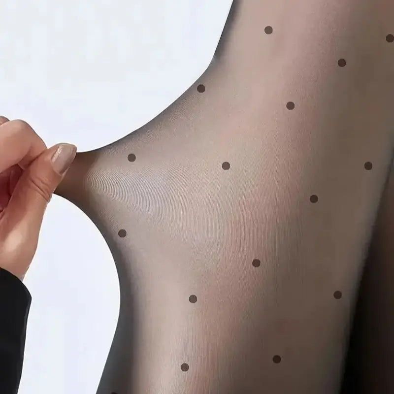 1pc Polka Dot Tights Women Pantyhose Skin Effect Thermal Stockings Woman Winter Fleece Leggings Insulated Sock Pants
