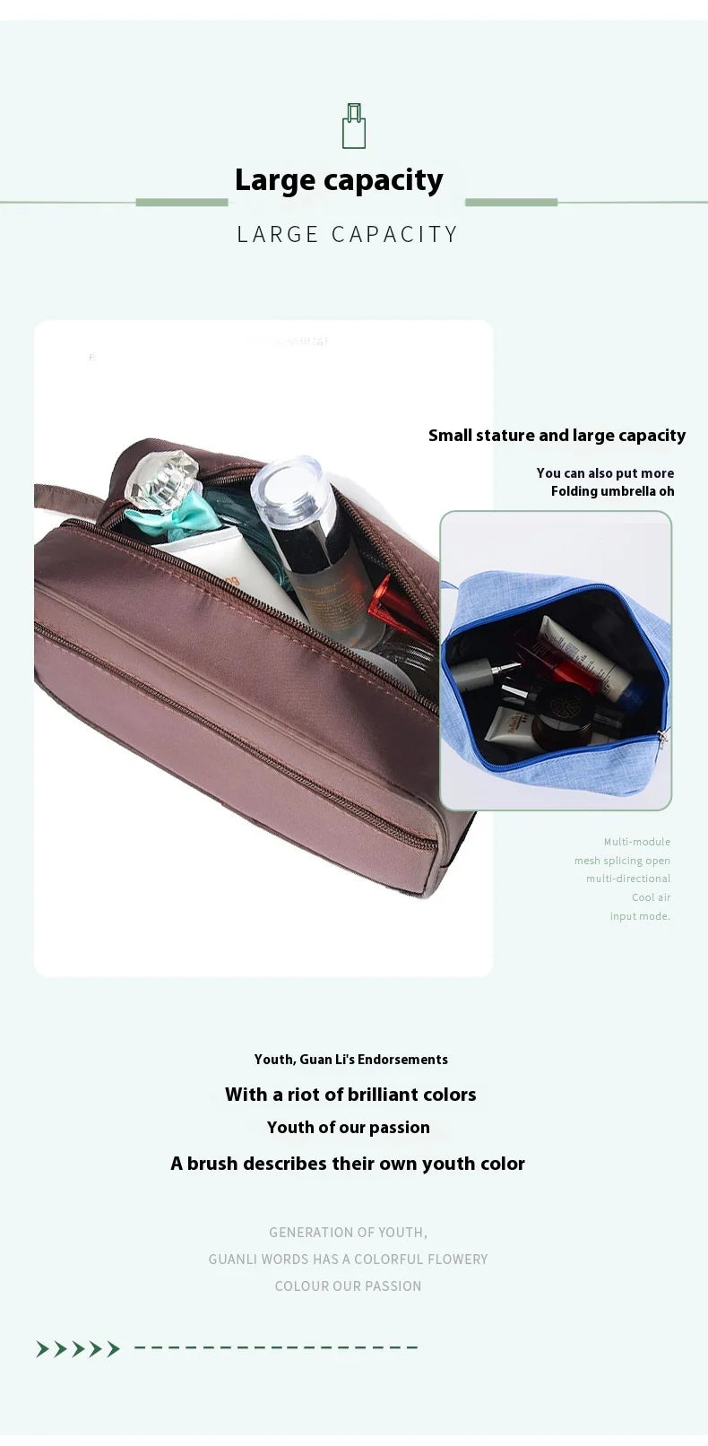 Oxford Cloth Waterproof Wash Bag Men's Travel Portable Bag Women's Multifunctional Makeup Bag