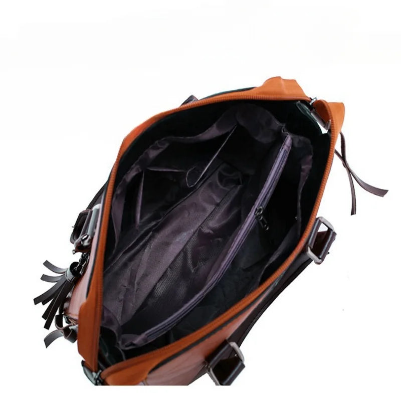 Pu Handbag New Large Capacity Mother And Child Bag Retro Trend Multi Piece Set Handbag