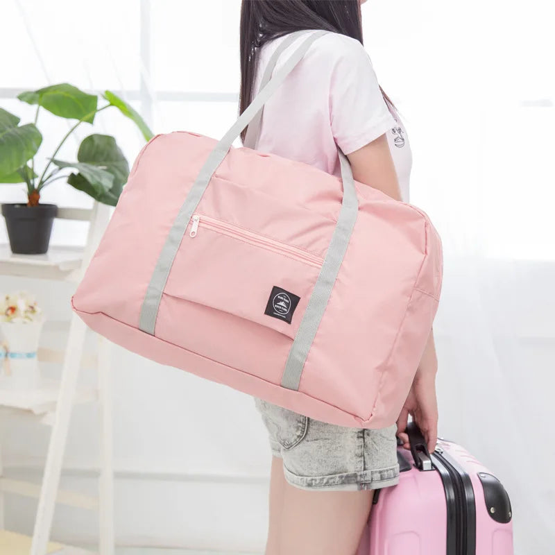 Foldable Travel Storage Bag Large-capacity Baggage Package Portable Multi-function Airplane Handbag Washing Supplies Storage Bag